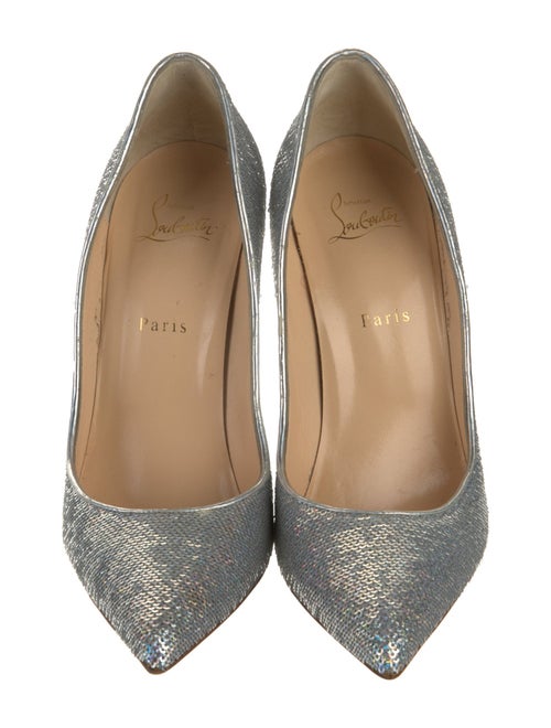 Christian Louboutin Sequins Leather Trim Embellishment Pumps