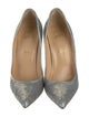 Christian Louboutin Sequins Leather Trim Embellishment Pumps