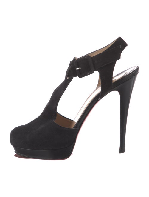 Christian Louboutin Suede T-Strap Pumps