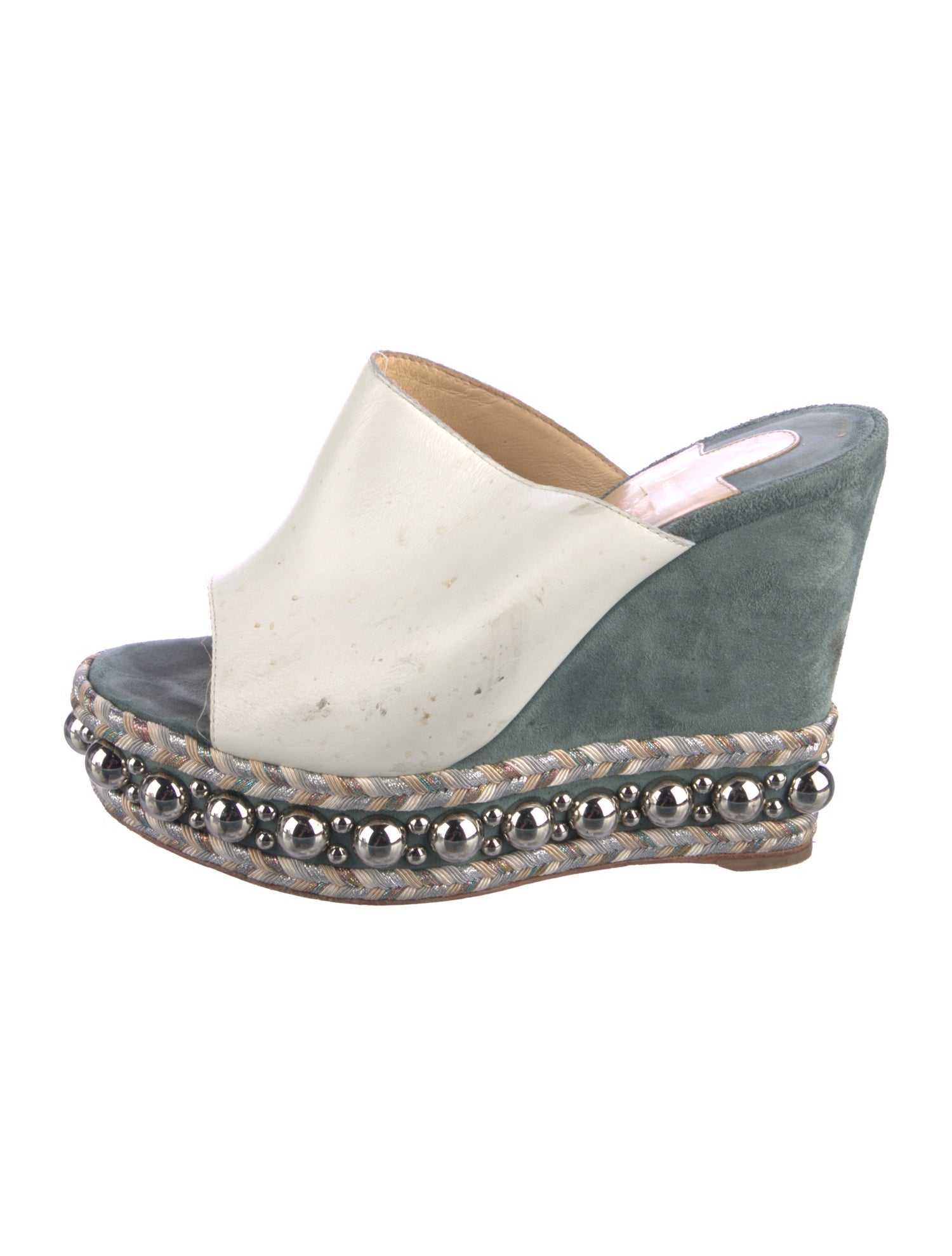 Christian Louboutin Leather Colorblock Pattern Espadrilles