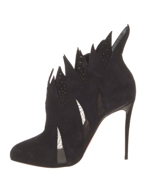 Christian Louboutin Suede Mesh Accents Sock Boots