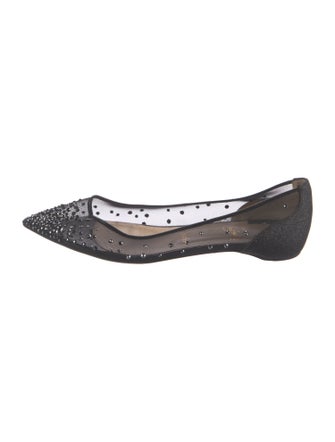 Christian Louboutin Mesh Crystal Embellishments Ballet Flats