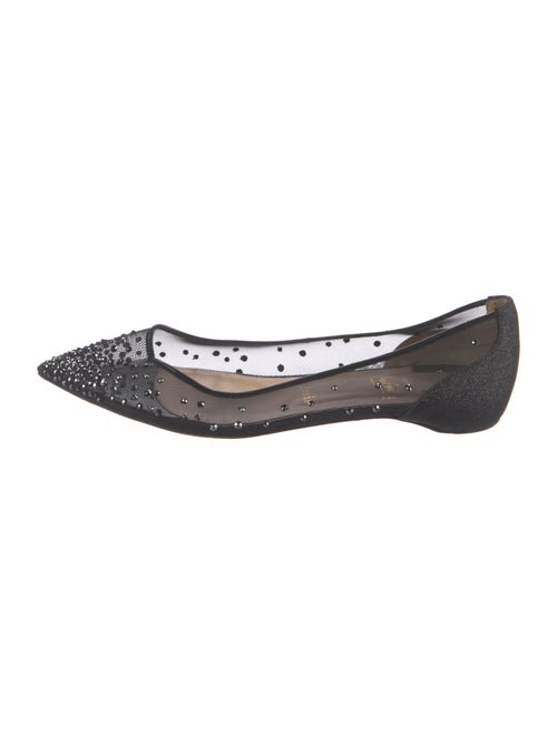 Christian Louboutin Mesh Crystal Embellishments Ballet Flats