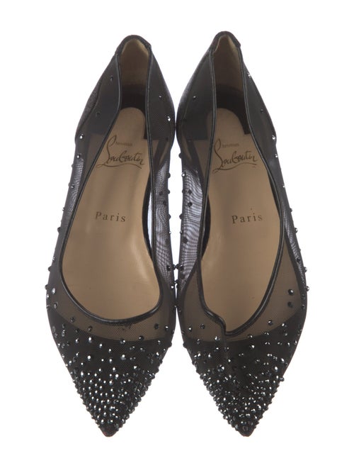 Christian Louboutin Mesh Crystal Embellishments Ballet Flats