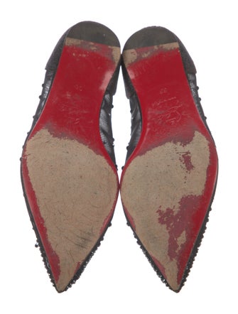 Christian Louboutin Mesh Crystal Embellishments Ballet Flats