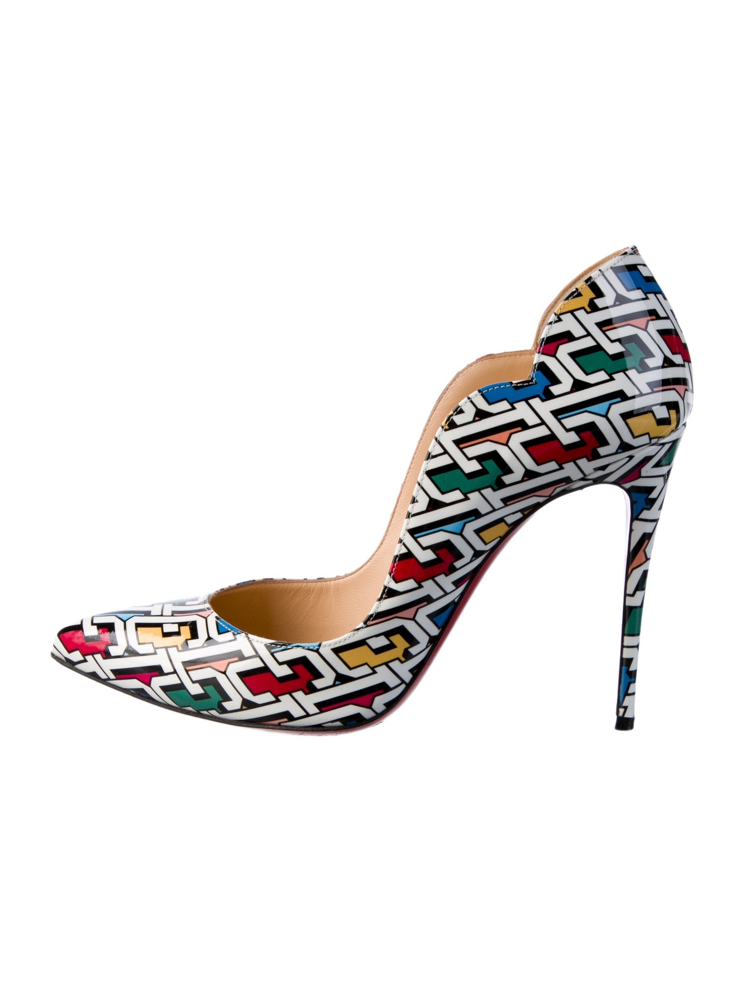 Christian Louboutin Patent Leather Printed Pumps