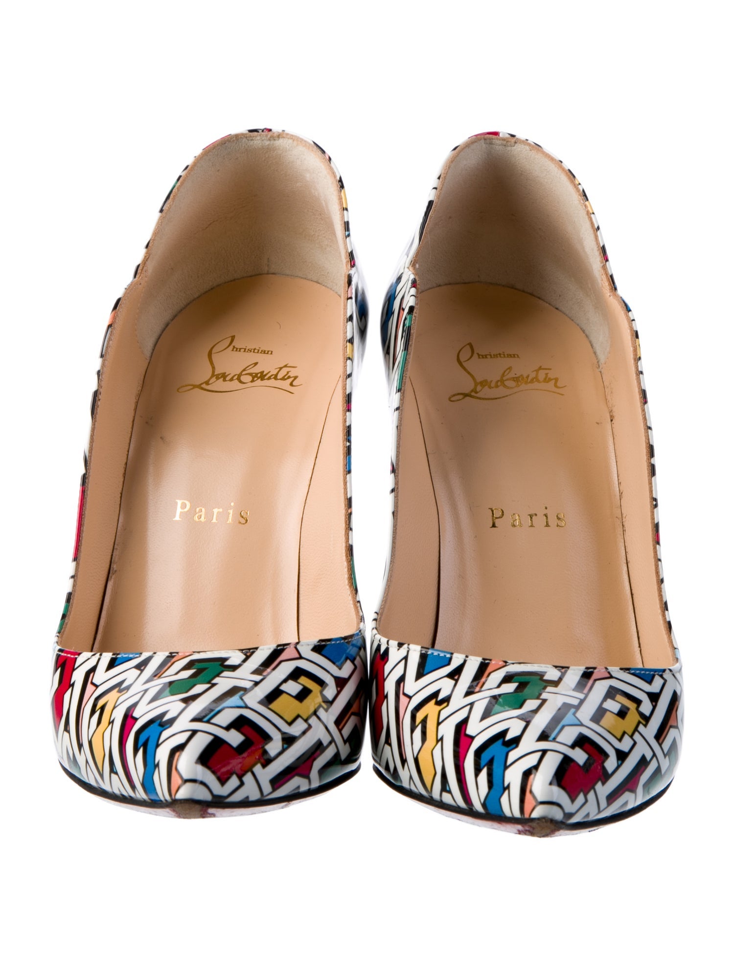 Christian Louboutin Patent Leather Printed Pumps