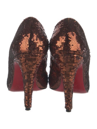 Christian Louboutin Sequins Floral Print Pumps