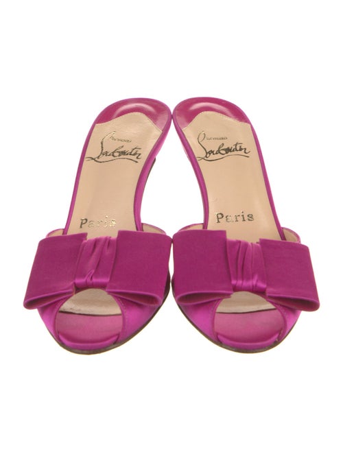 Christian Louboutin Satin Bow Accents Slides