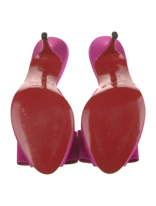 Christian Louboutin Satin Bow Accents Slides