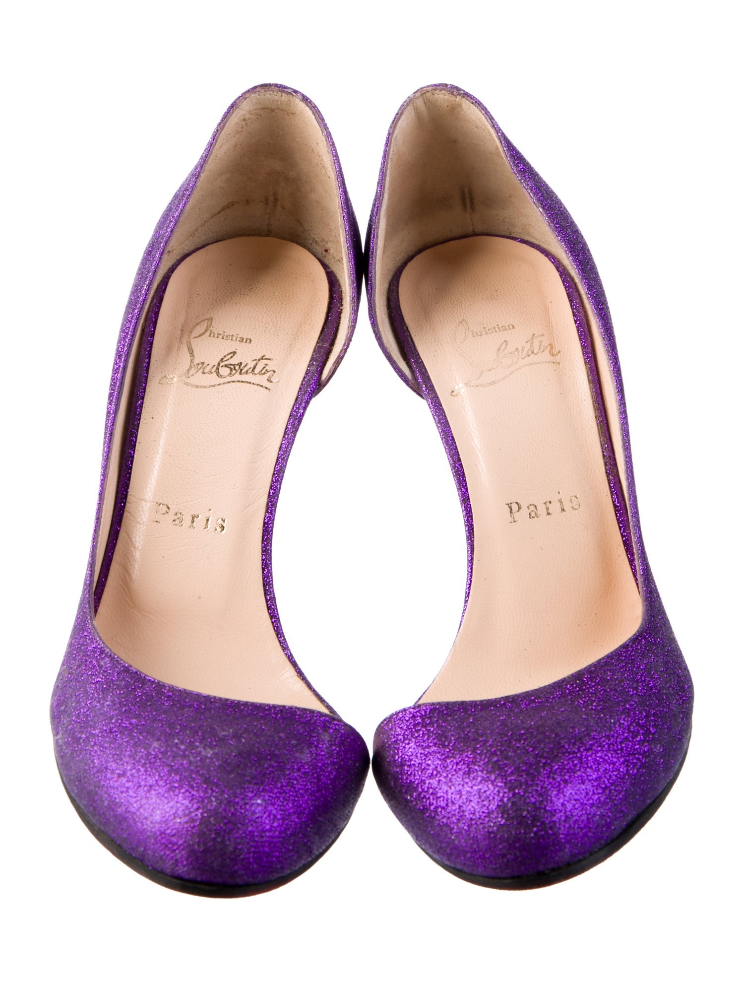 Christian Louboutin Glitter Glitter Accents D'Orsay Pumps