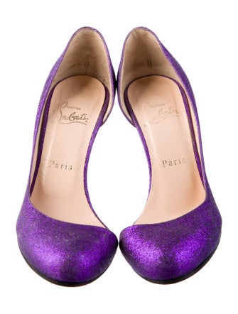 Christian Louboutin Glitter Glitter Accents D'Orsay Pumps