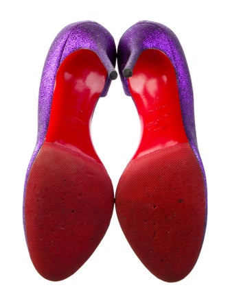Christian Louboutin Glitter Glitter Accents D'Orsay Pumps