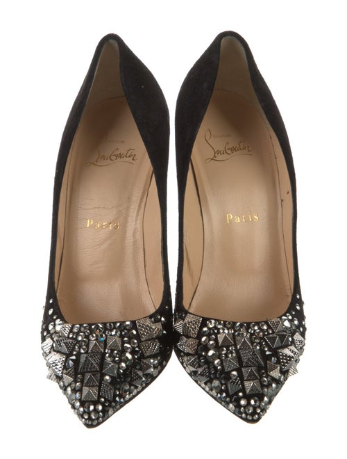 Christian Louboutin Spike Accents Suede Pumps