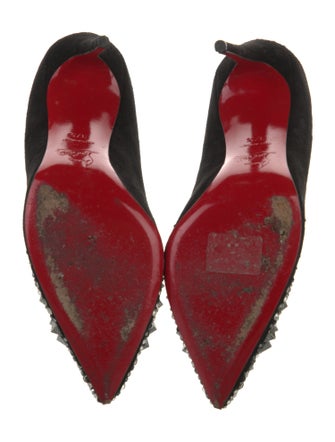 Christian Louboutin Spike Accents Suede Pumps