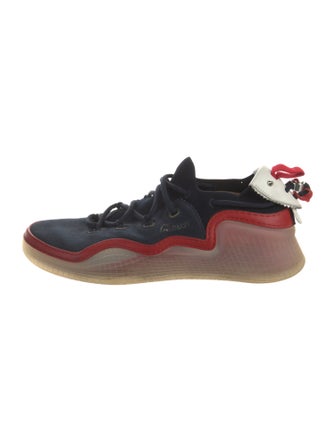 Christian Louboutin Suede Colorblock Pattern Sneakers