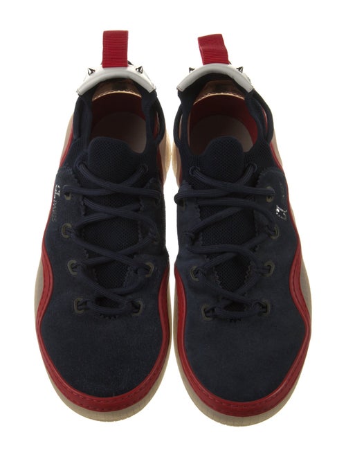 Christian Louboutin Suede Colorblock Pattern Sneakers