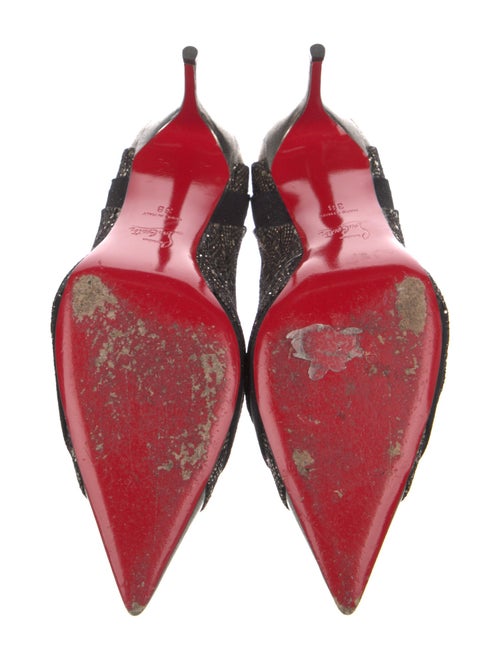 Christian Louboutin Glitter Lace Pattern D'Orsay Pumps