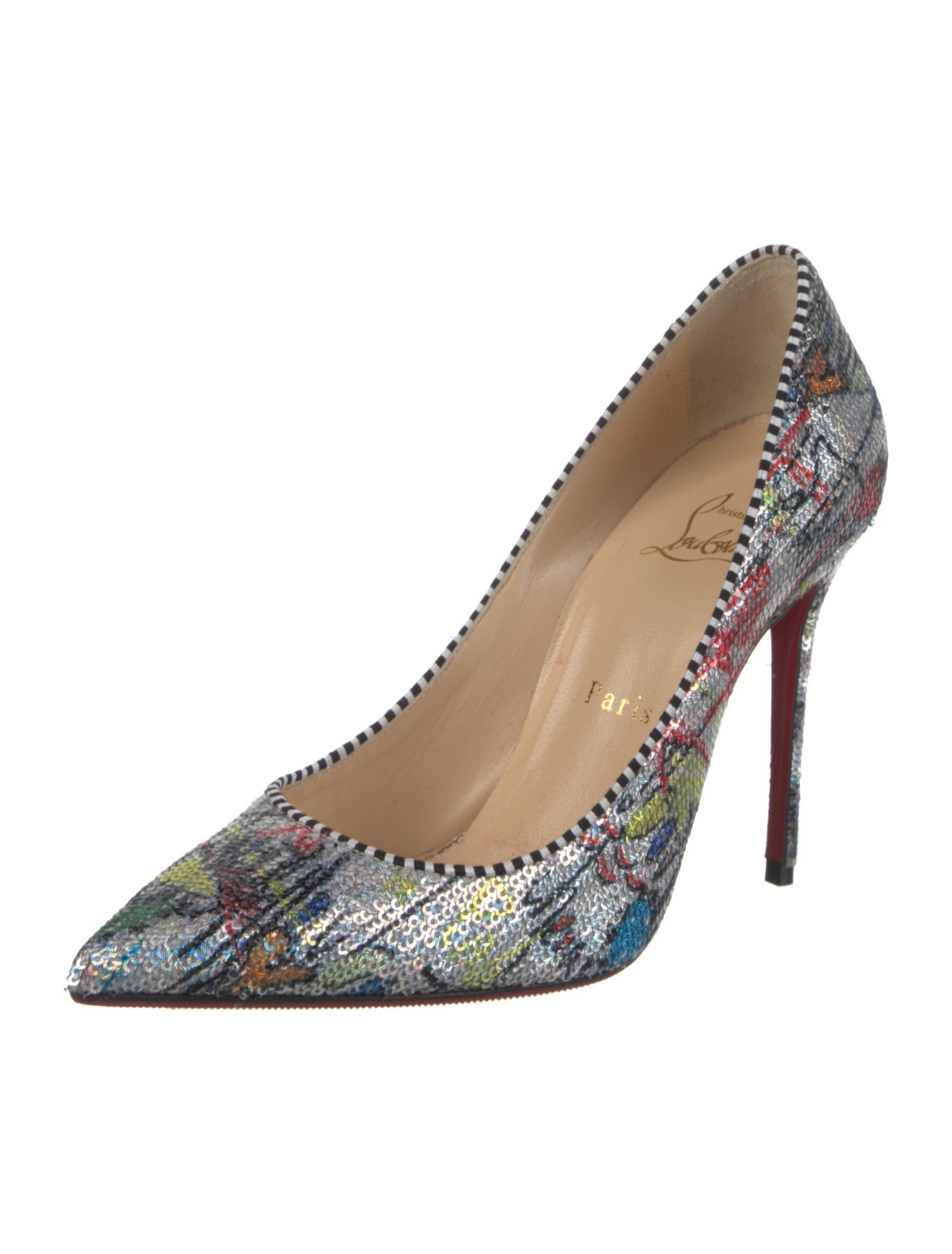 Christian Louboutin Sequins Printed Pumps