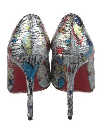 Christian Louboutin Sequins Printed Pumps