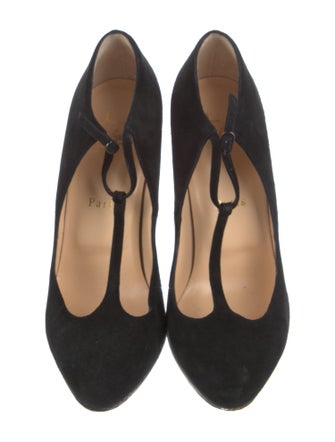 Christian Louboutin Suede T-Strap Pumps
