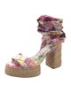 Christian Louboutin Satin Floral Print Espadrilles