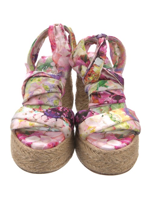 Christian Louboutin Satin Floral Print Espadrilles