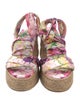 Christian Louboutin Satin Floral Print Espadrilles