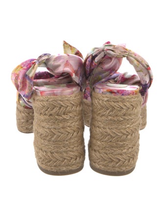 Christian Louboutin Satin Floral Print Espadrilles