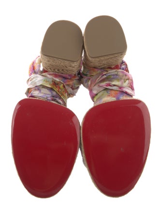 Christian Louboutin Satin Floral Print Espadrilles