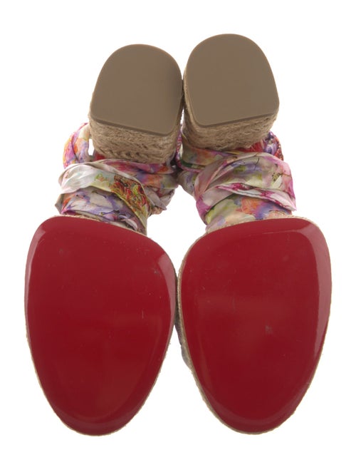Christian Louboutin Satin Floral Print Espadrilles