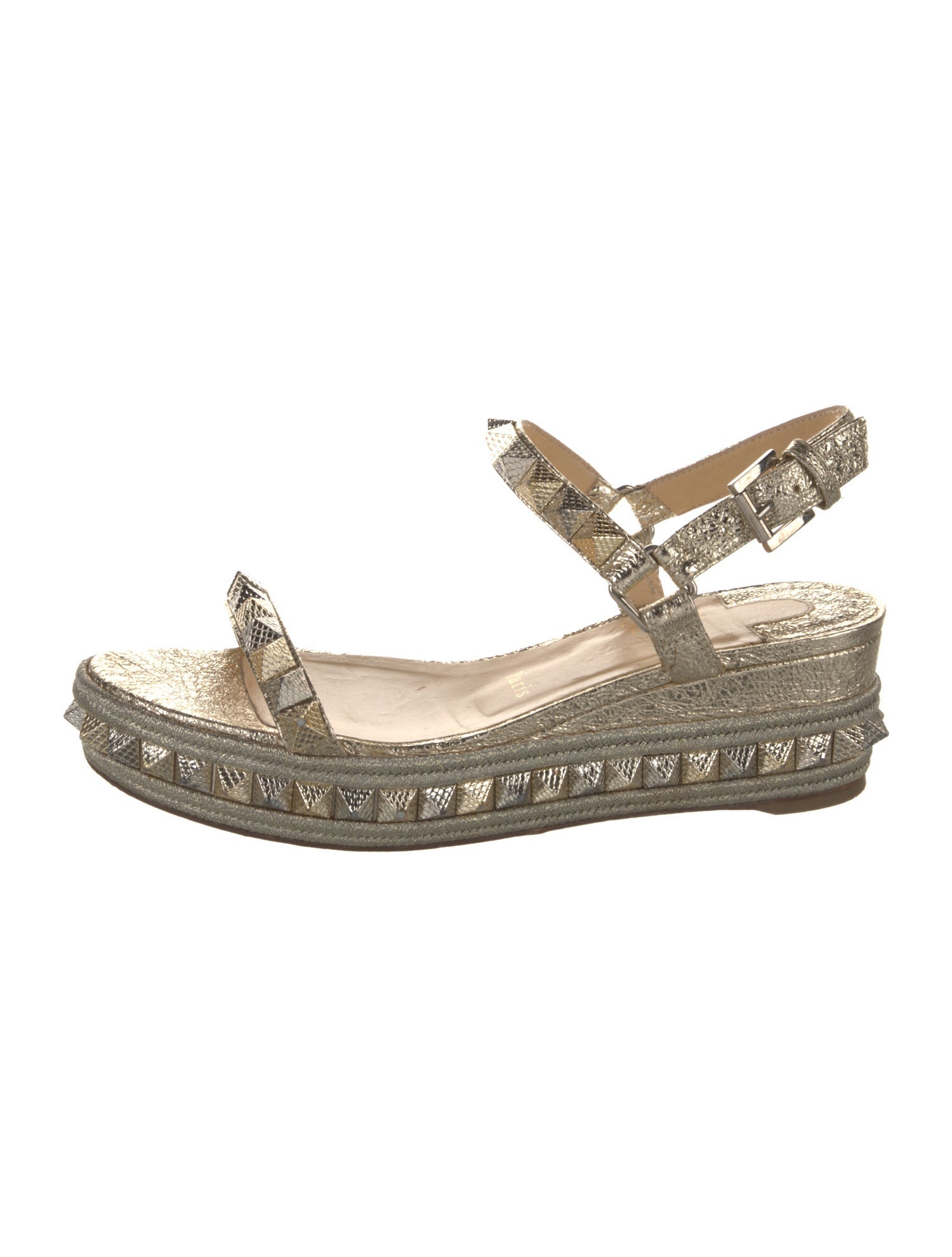 Christian Louboutin Spike Accents Leather Espadrilles