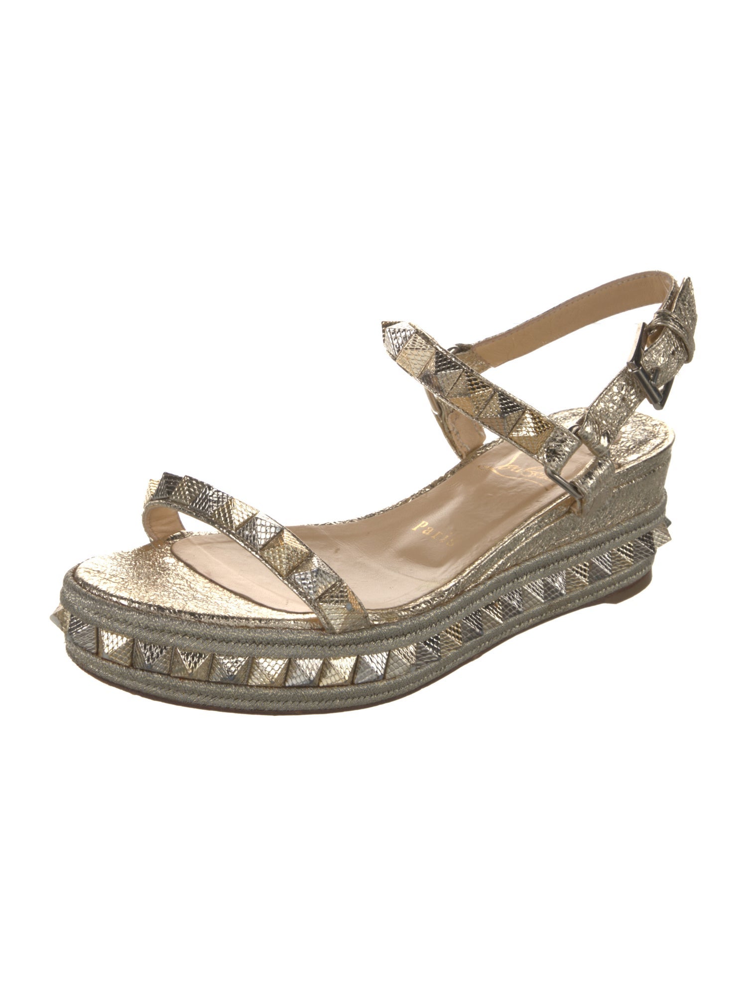 Christian Louboutin Spike Accents Leather Espadrilles