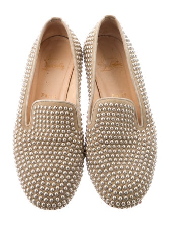 Christian Louboutin Suede Studded Accents Loafers