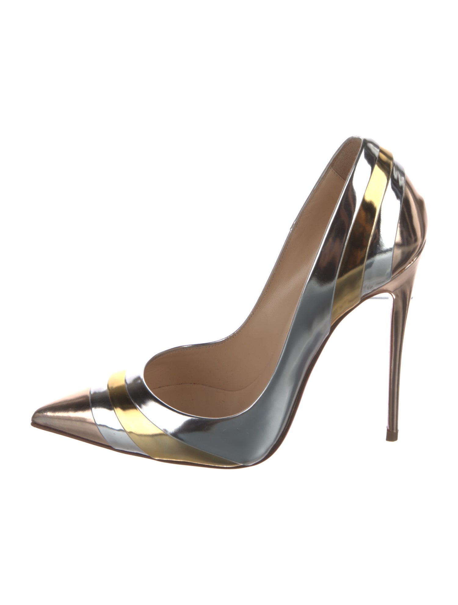 Christian Louboutin Spike Accents Leather Sandals - White