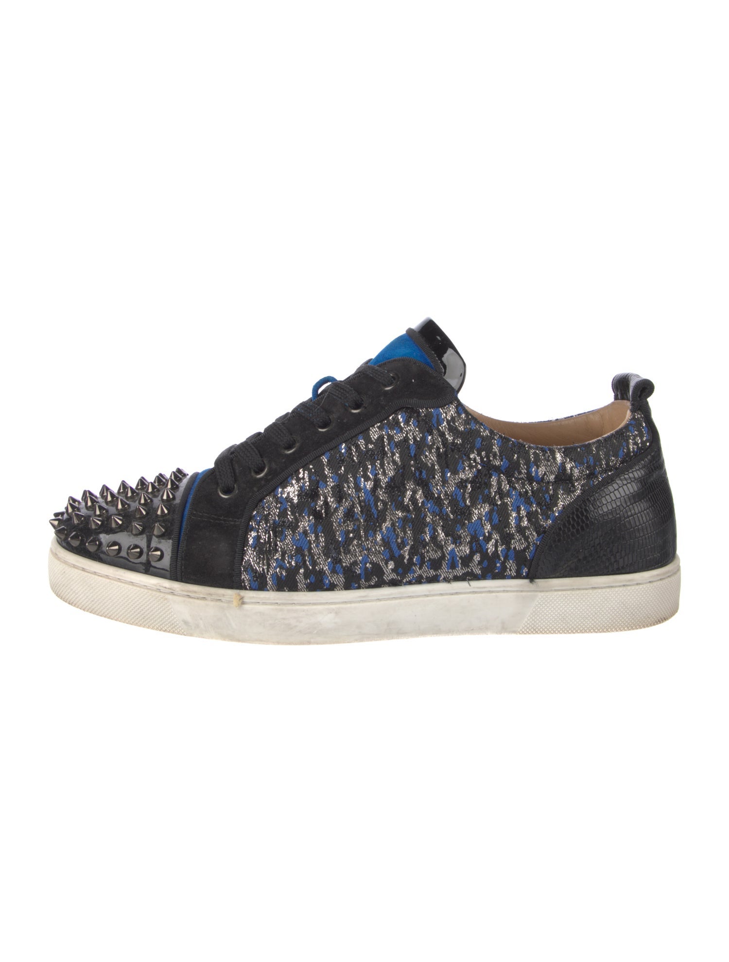 Christian Louboutin Spike Accents Printed Sneakers