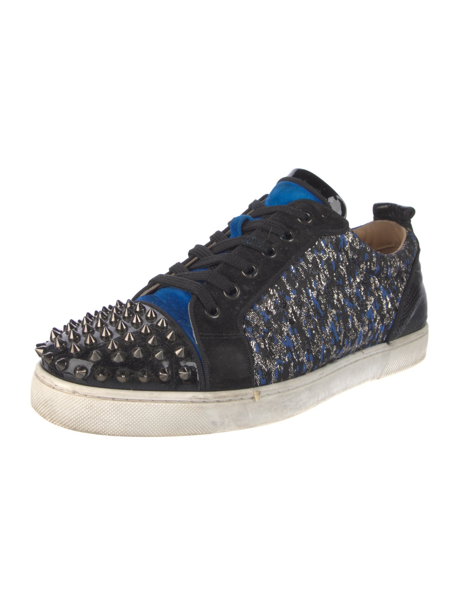 Christian Louboutin Spike Accents Printed Sneakers