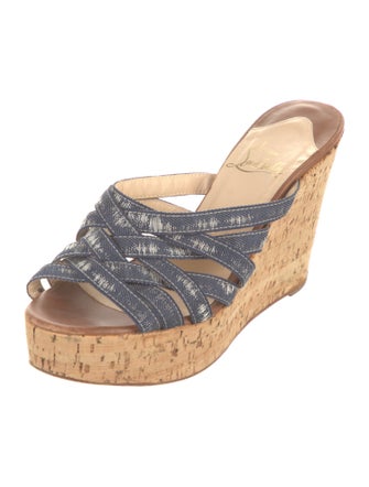 Christian Louboutin Denim Slides