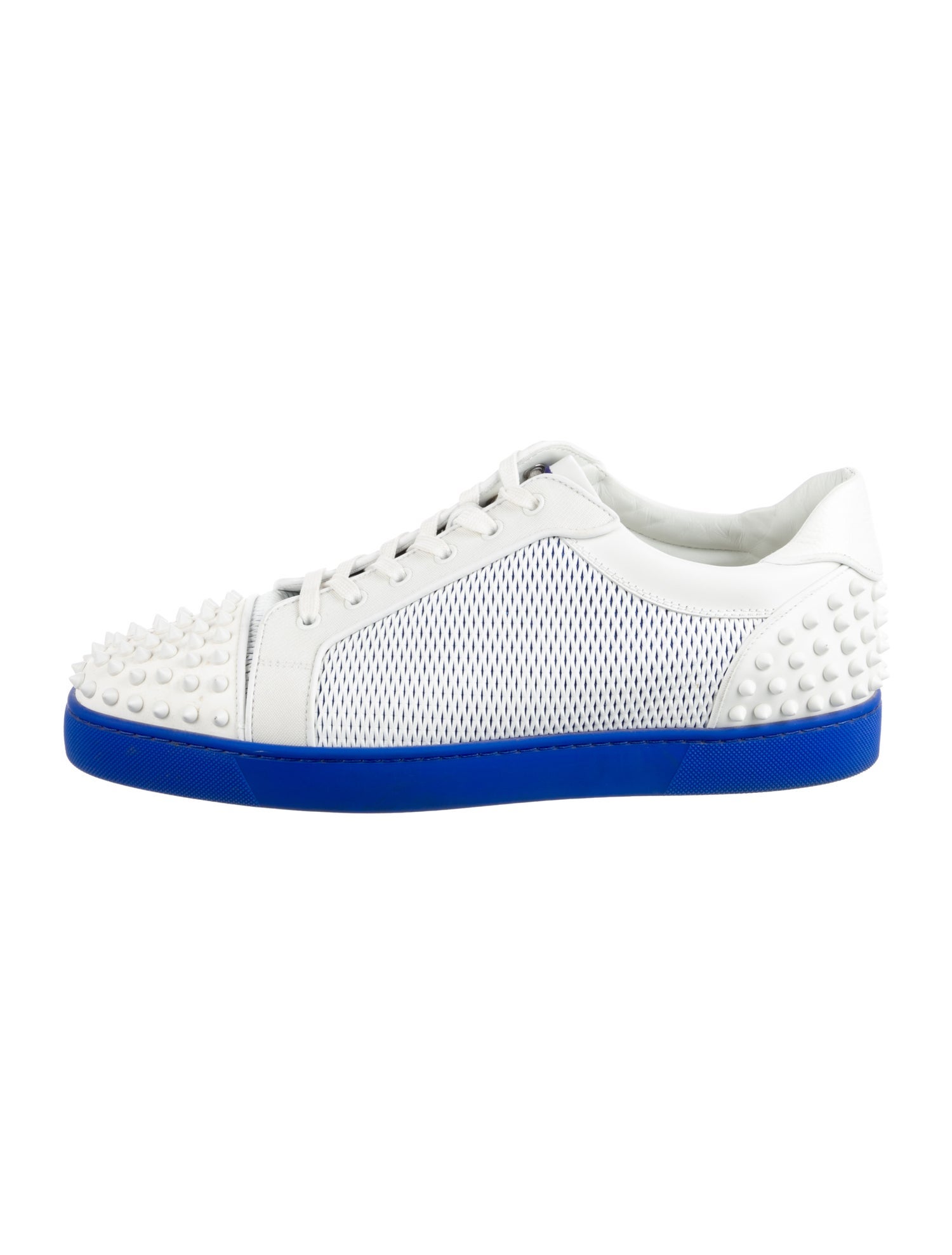 Christian Louboutin Spike Accents Leather Sneakers