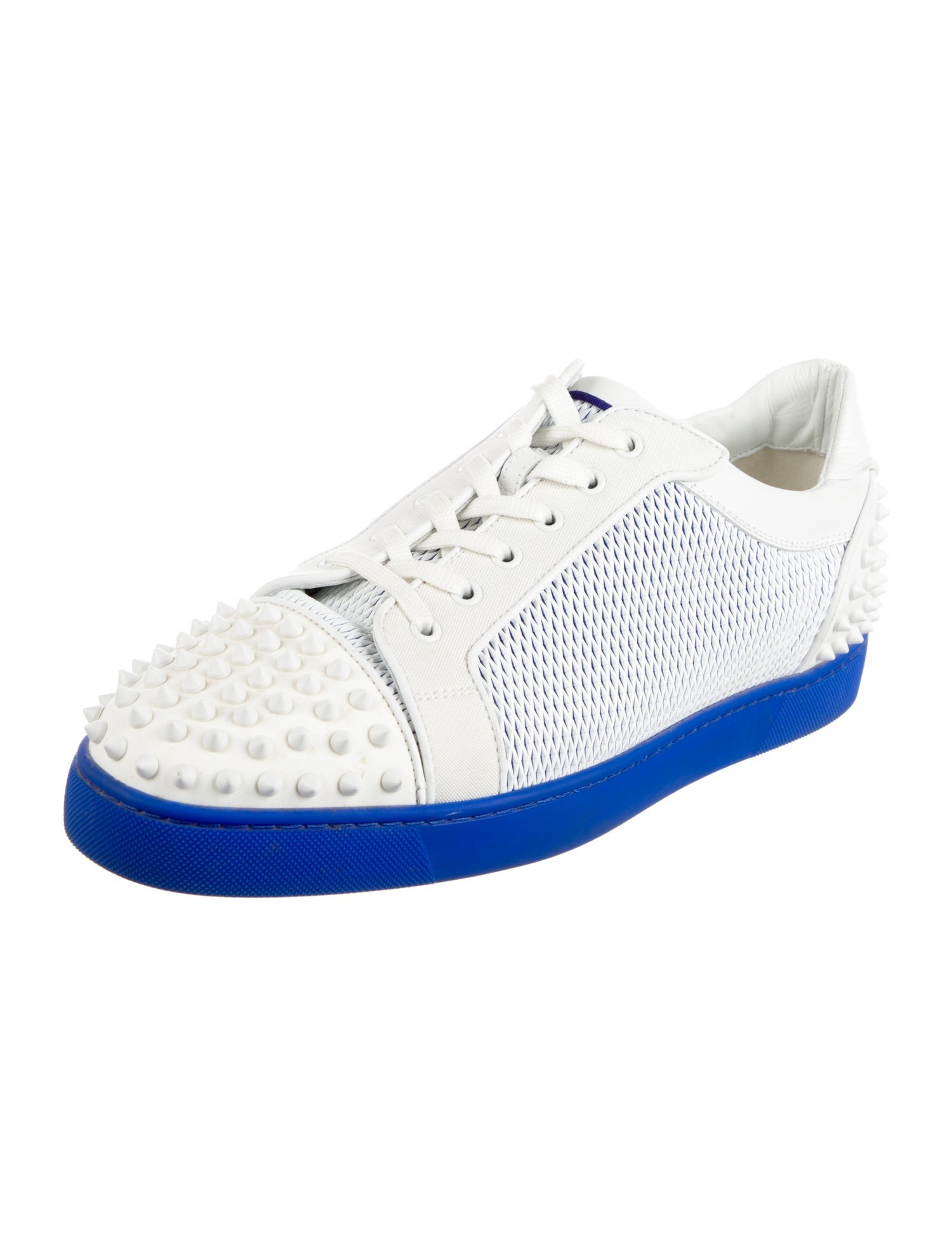Christian Louboutin Spike Accents Leather Sneakers