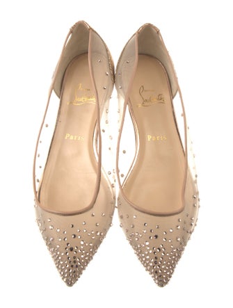 Christian Louboutin Mesh Glitter Accents Ballet Flats