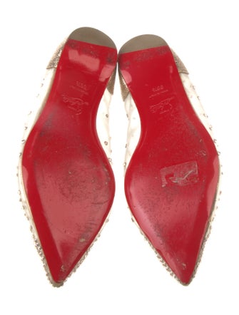 Christian Louboutin Mesh Glitter Accents Ballet Flats