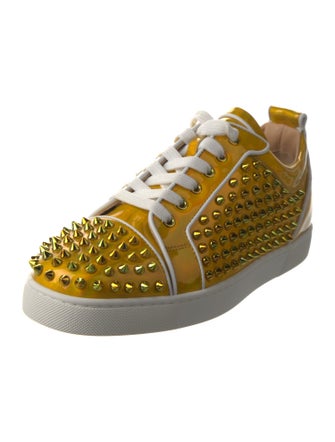 Christian Louboutin Spike Accents Patent Leather Sneakers