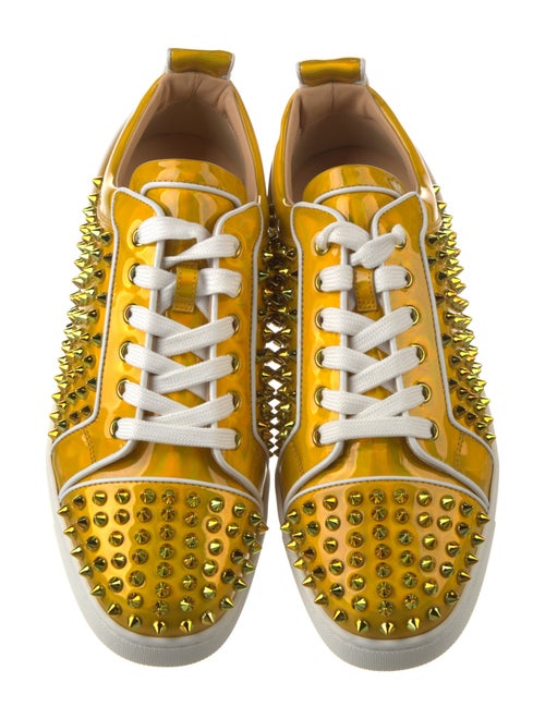 Christian Louboutin Spike Accents Patent Leather Sneakers