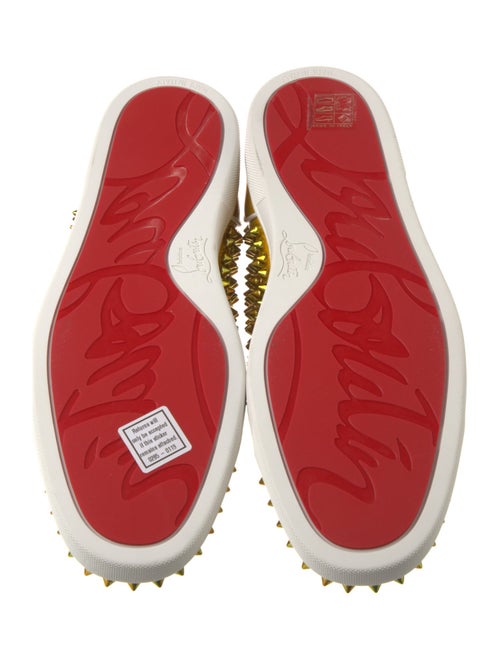 Christian Louboutin Spike Accents Patent Leather Sneakers