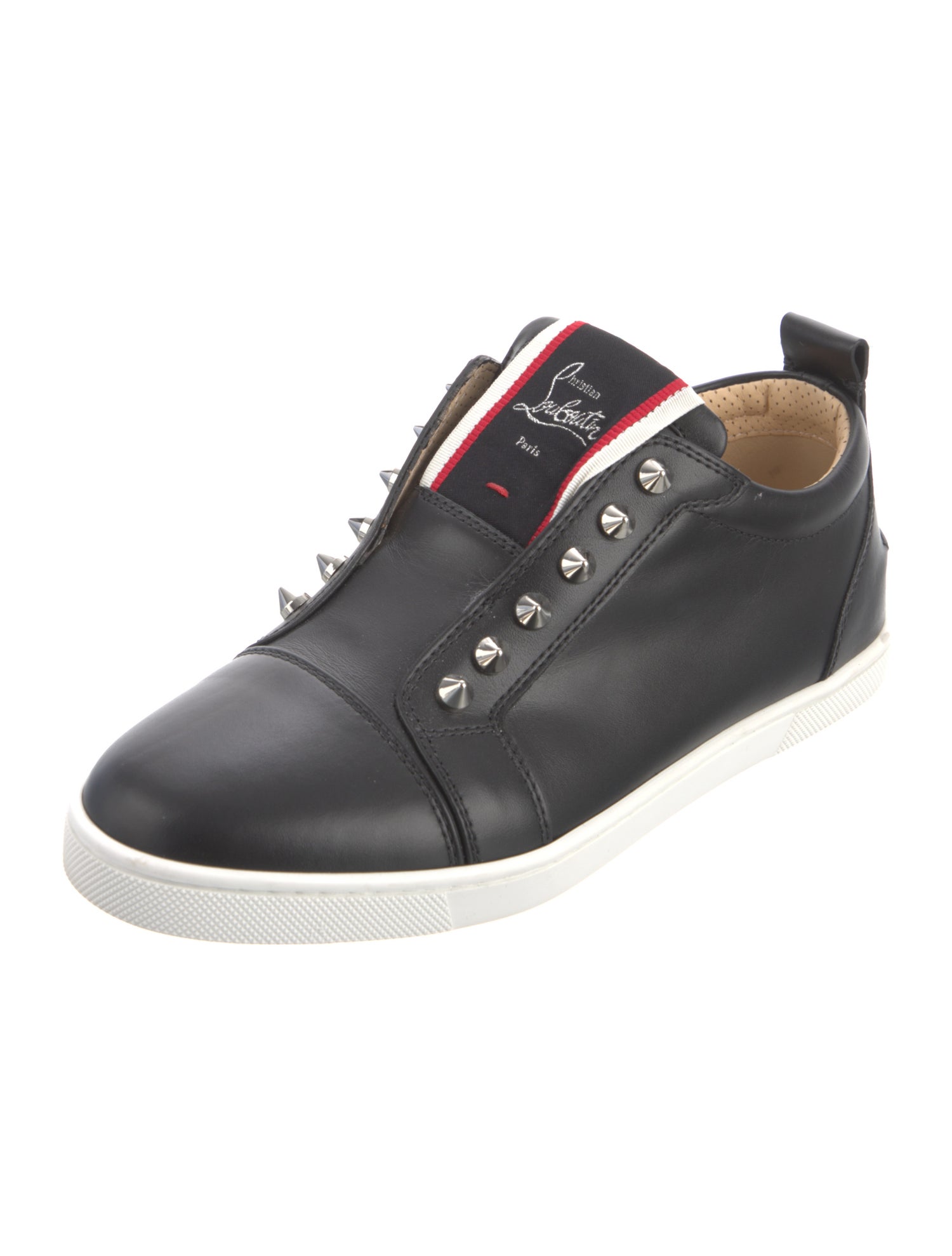 Christian Louboutin Spike Accents Leather Sneakers