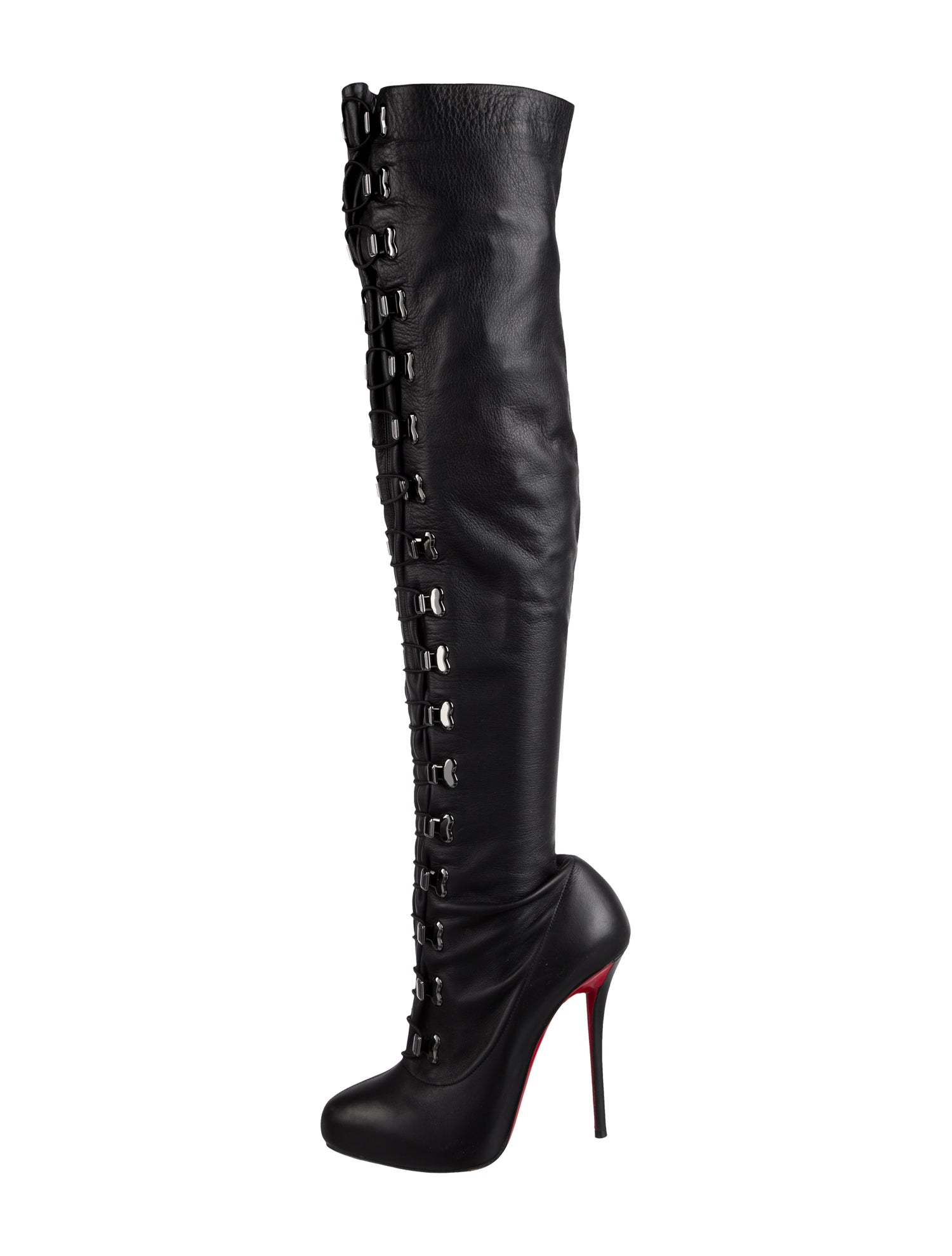 Christian Louboutin Leather Lace-Up Boots