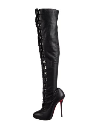 Christian Louboutin Leather Lace-Up Boots