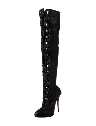 Christian Louboutin Leather Lace-Up Boots