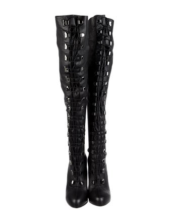 Christian Louboutin Leather Lace-Up Boots